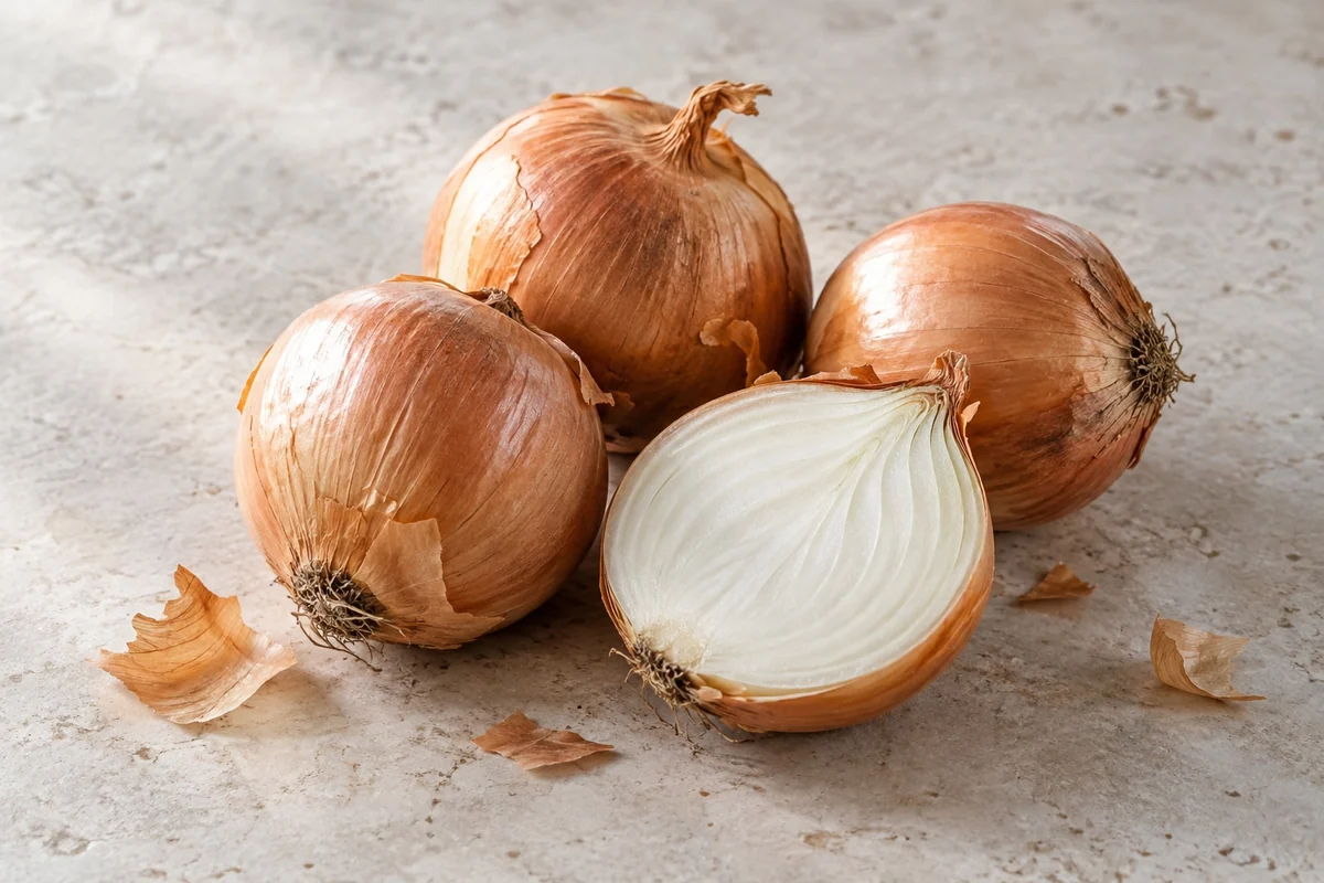 Zwiebel in natürlicher Küchenumgebung