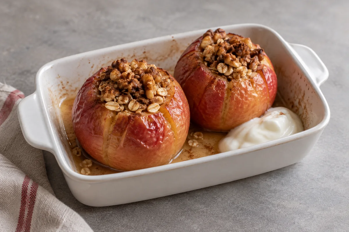 Bratapfel mit Walnuss-Hafer-Füllung