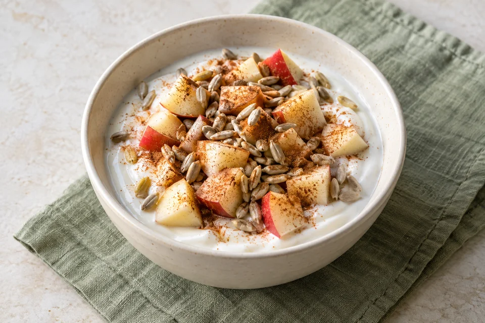 Apfel-Zimt-Joghurt mit Kernen