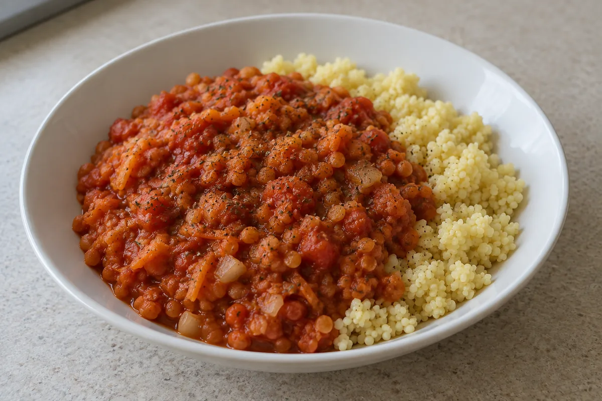 Linsen-Tomaten-Ragout mit Hirse